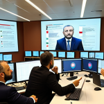 **Image of a diverse group of policy analysts collaborating in a modern office in Ankara. Some are looking at data visualizations on large screens, others are engaged in discussion. The overall atmosphere is one of intellectual stimulation and teamwork, with Turkish flags subtly displayed.** (Focus: Collaboration, Turkish context, data analysis)